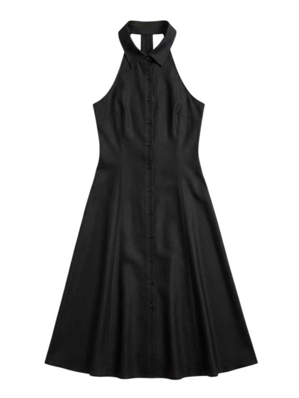 Isaac Mizrahi for Target Black 100% Silk Halter Midi Dress Size XL
